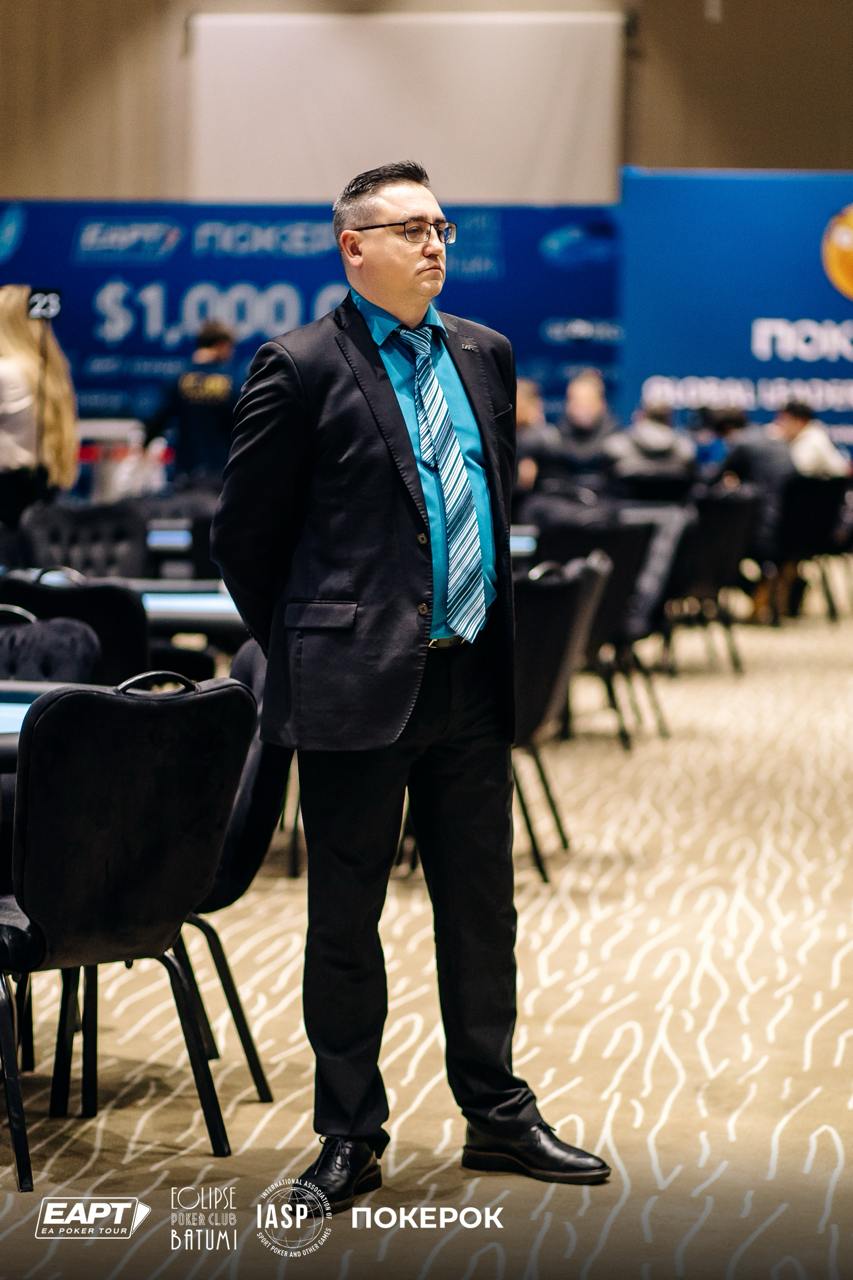 EAPT Batumi team member on the tournament floor